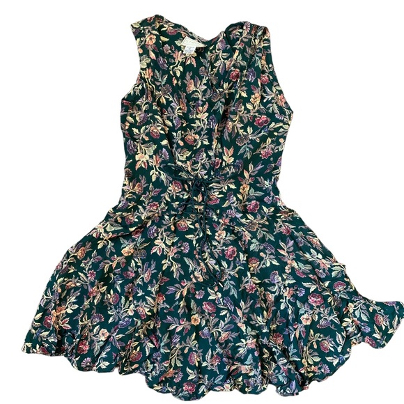 Starina Dresses & Skirts - Vintage 90s Starina lace up floral mini dresssize medium